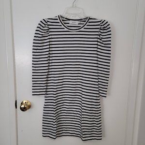 ALC White Black Striped Knit Dress